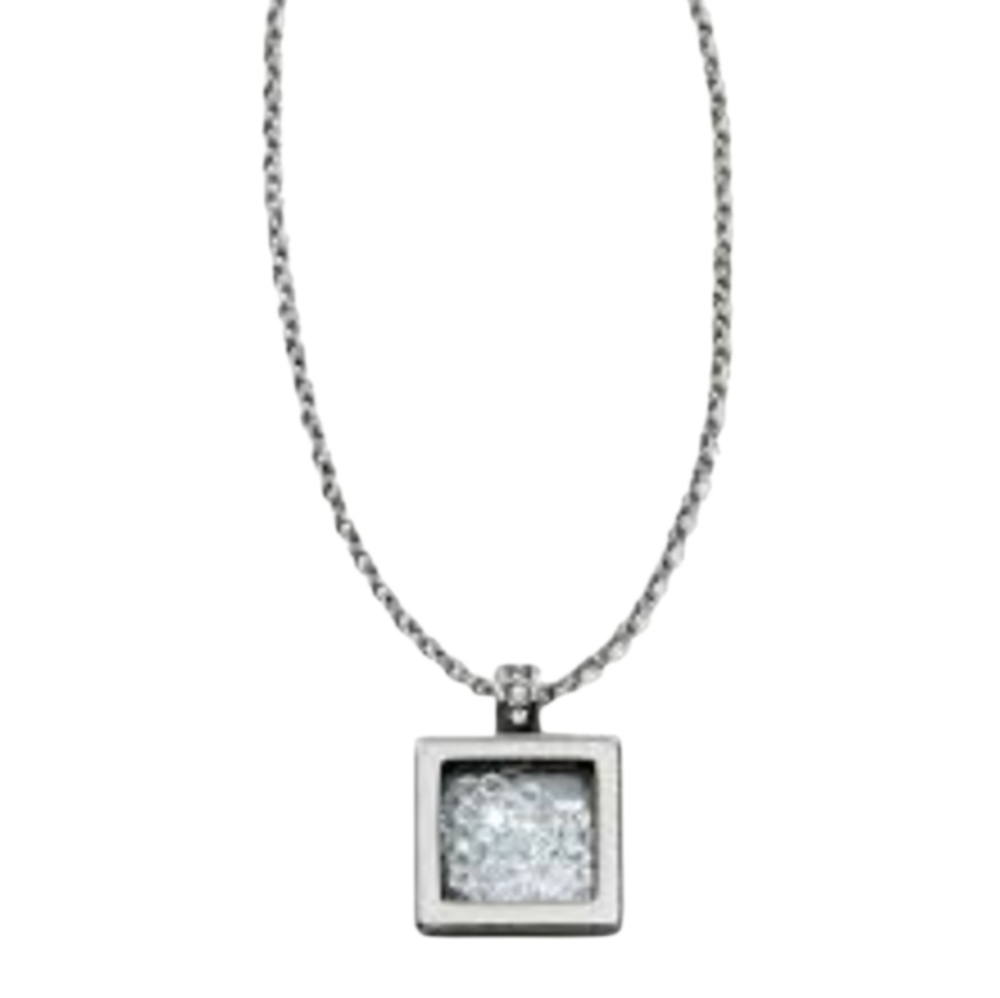Brighton Meridian Zenith Shaker Necklace Silver Crystals 27 Inch‎